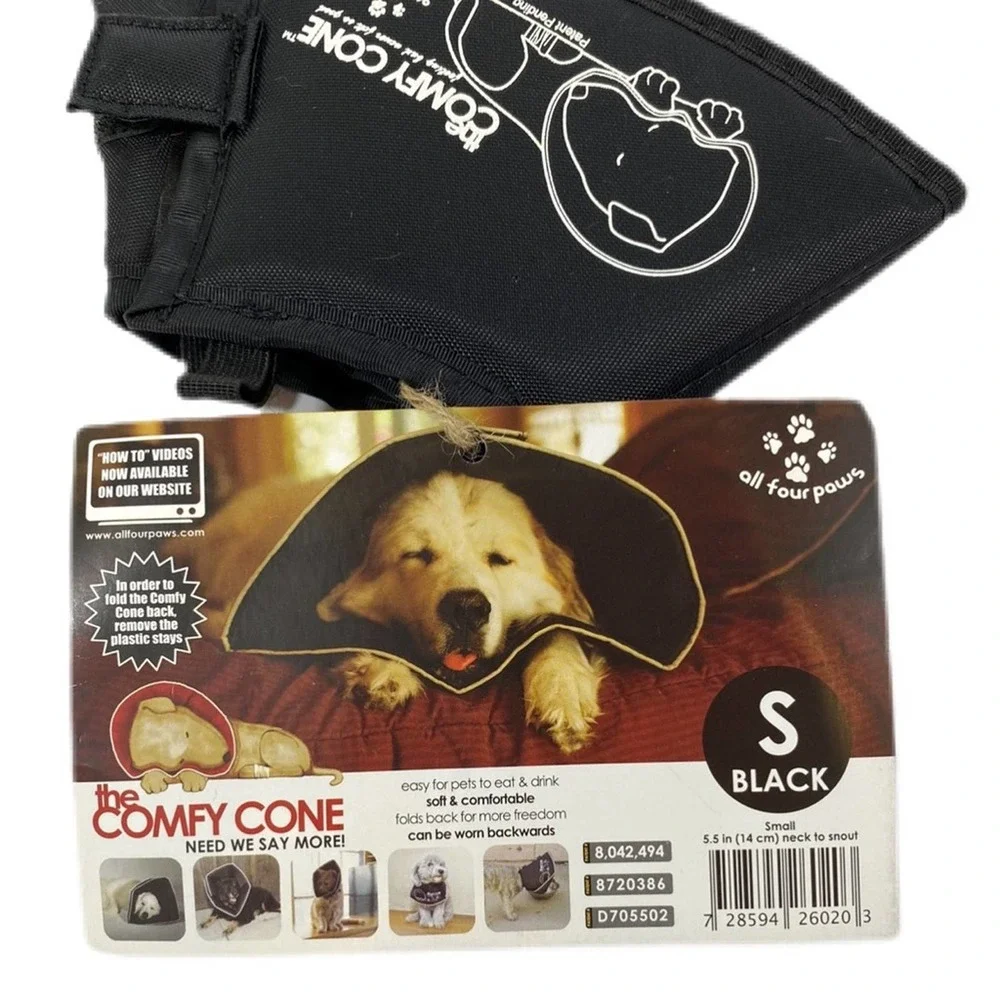 50. The Comfy Cone Dog Cat Soft Cone Small Black
